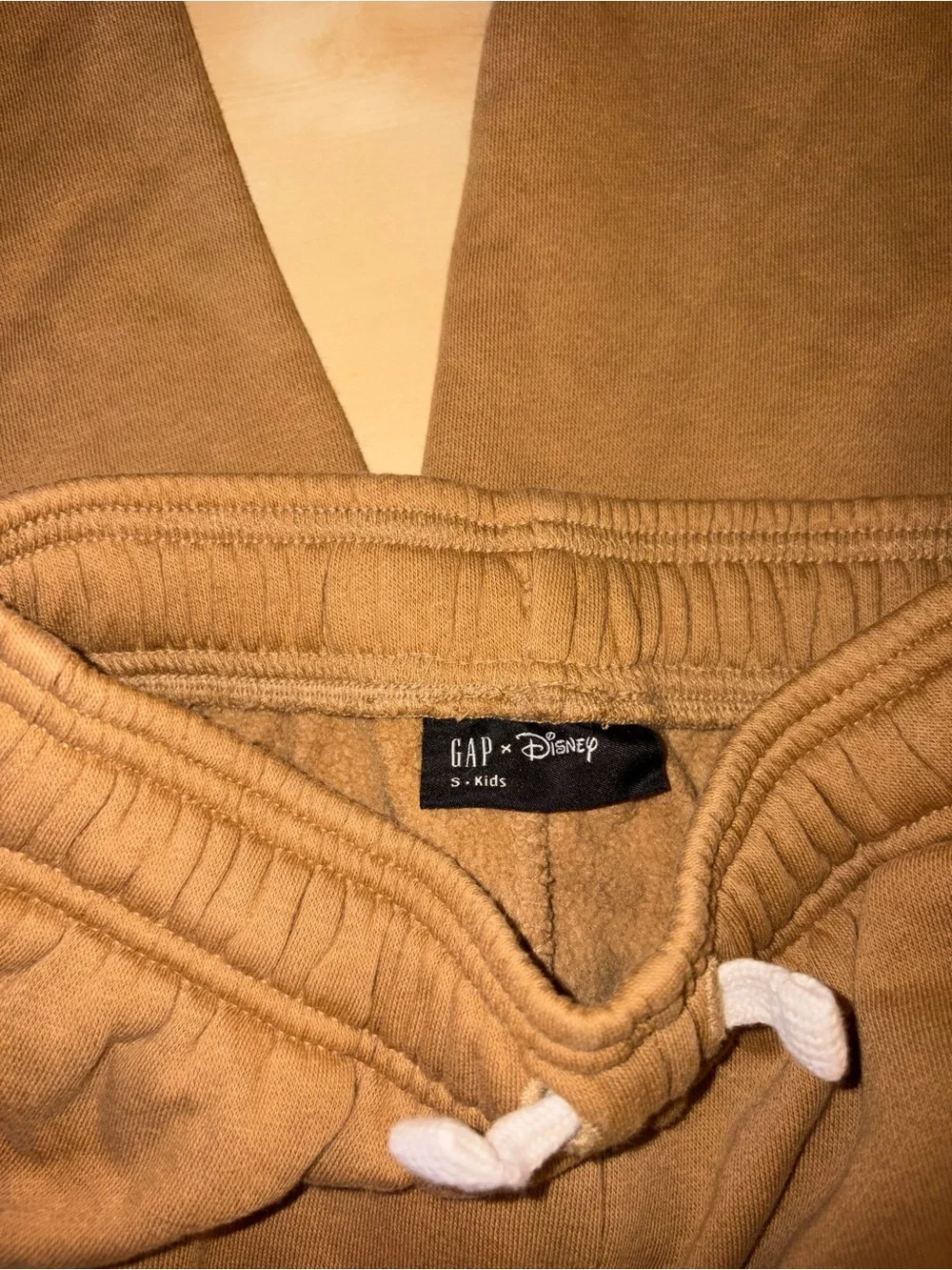 GAP Kids Tan Sweatpants with Mickey Mouse Graphic